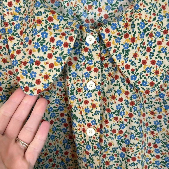 Cider Floral Button Down Blouse Size XS - Picture 7 of 9
